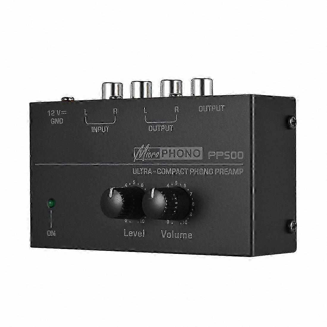 Portable Phono Preamp with Bass, Treble, and Volume Controls, US Plug-Compatible Turntable Amplifier