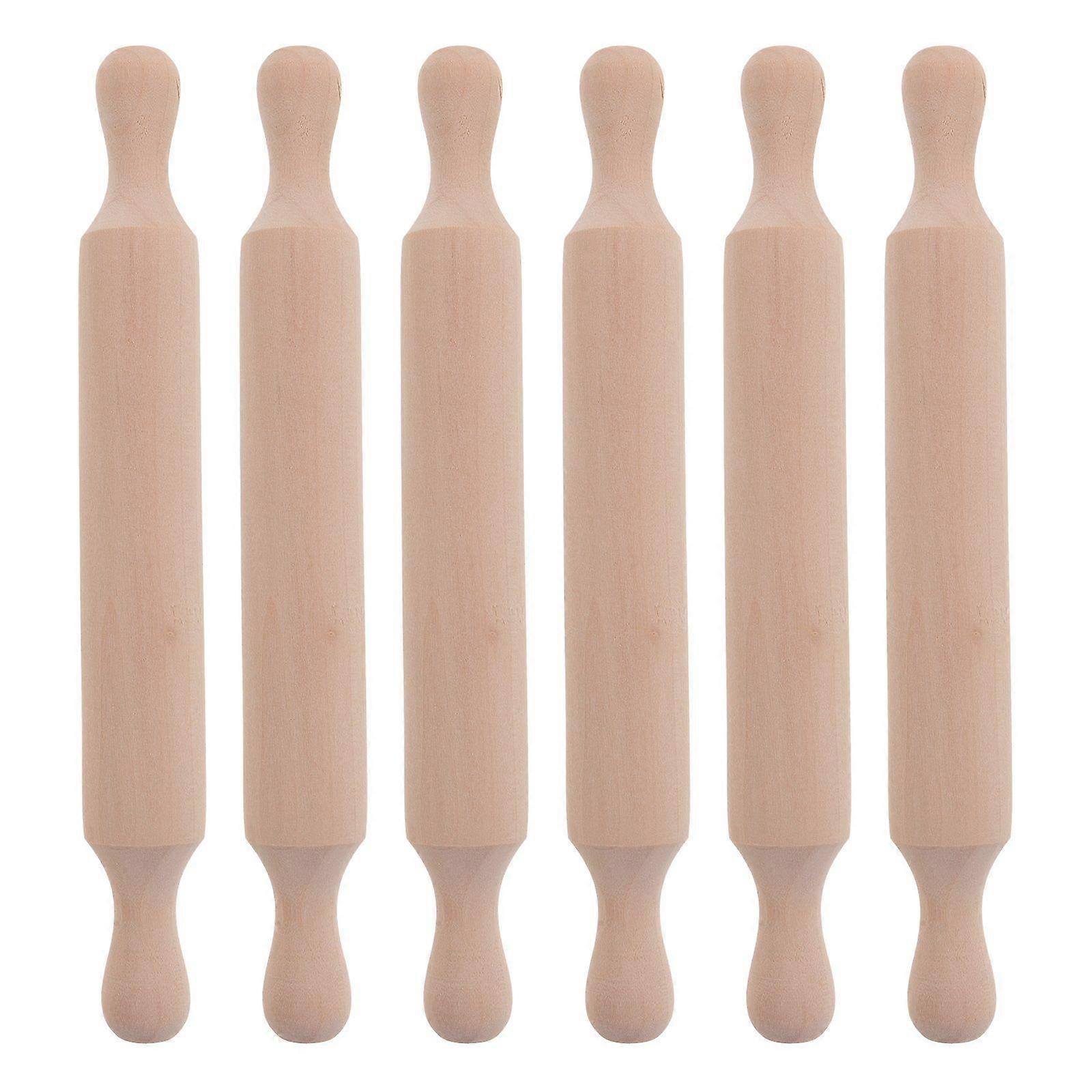 6Pcs Baking Rolling Poles Mini Baking Rolling Sticks Children Play House Model