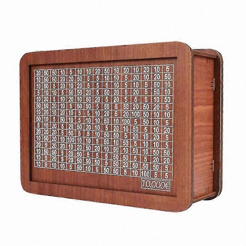 Wooden Savings Box with Goal Tracker and Tickable Numbers, 5 Sizes Available