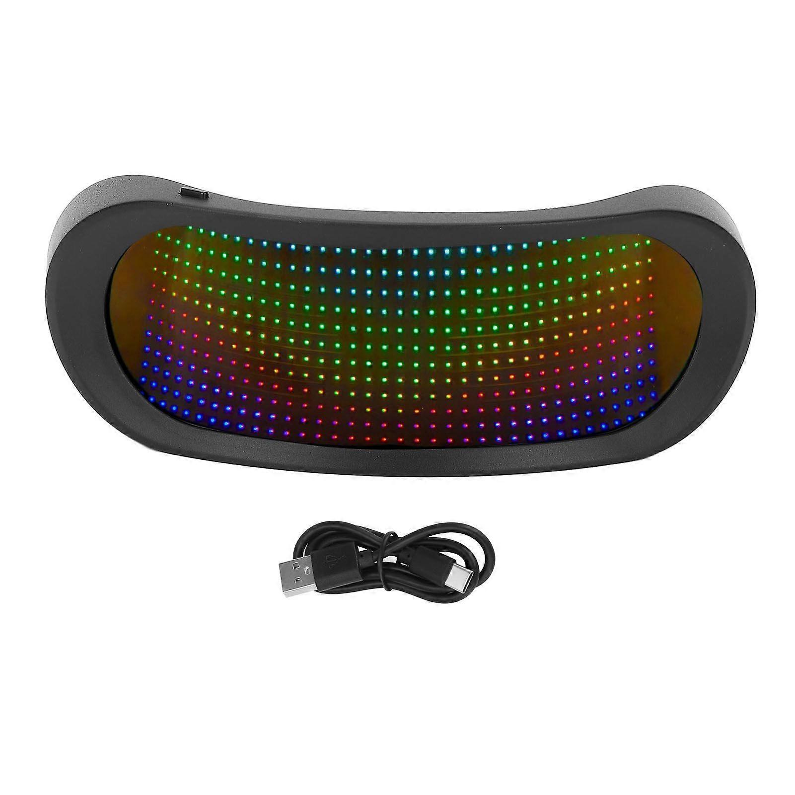 LED Light Up Glasses 4 Modes Frameless 12x36 Pixels APP Control BT Full Color Luminous Glasses