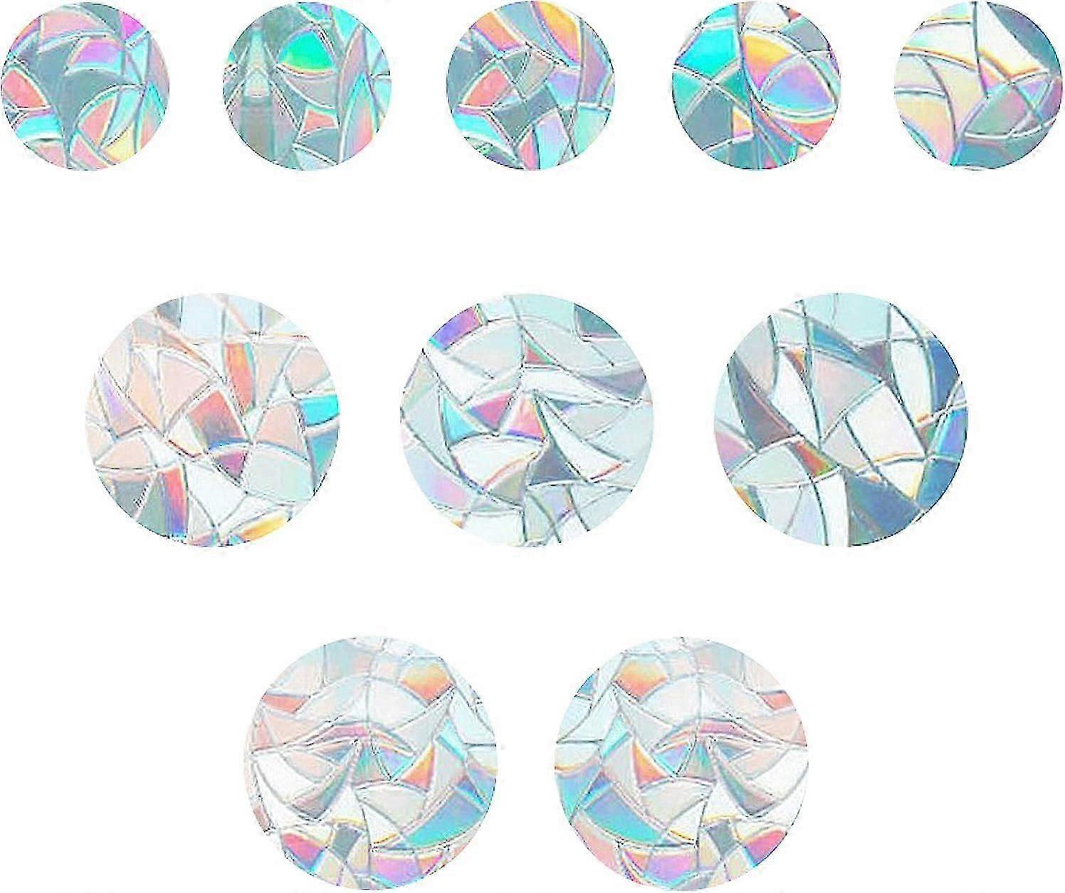 2025,Stick to Round Window Static Rainbow Glass Stickers Sun Sensor Window Warning Stickers Non-Adhesive