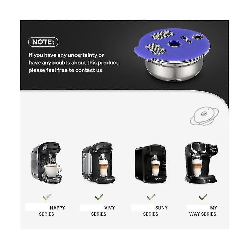 220ml Reusable Coffee Capsule Pods For Machine Series Refillable Fi...