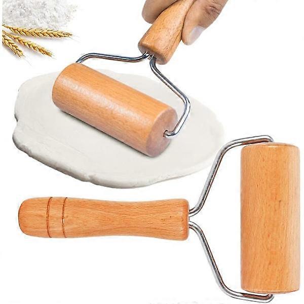 Rolling pin, wooden rolling pin, non-stick pizza rolling pin, dough bakery set, suitable for home kitchen baking cooking 1st