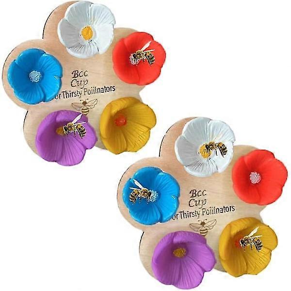 Bee Drinking Cups, 2 pcs Colorful Mini Insect Drinking Cups for Bees, Beehives for Garden, Beehives for Thirsty Pollinators