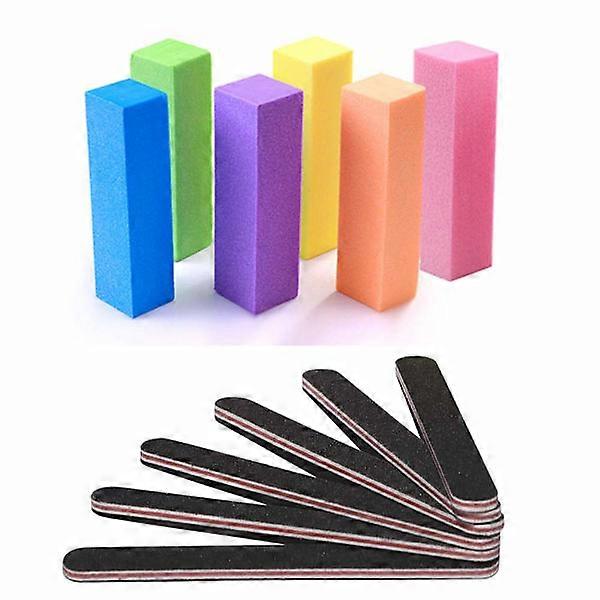 Nail Files and Buffing Blocks, Professional Manicure Tool Kit Rectangular Art Care Block Tool 100/180 Grit