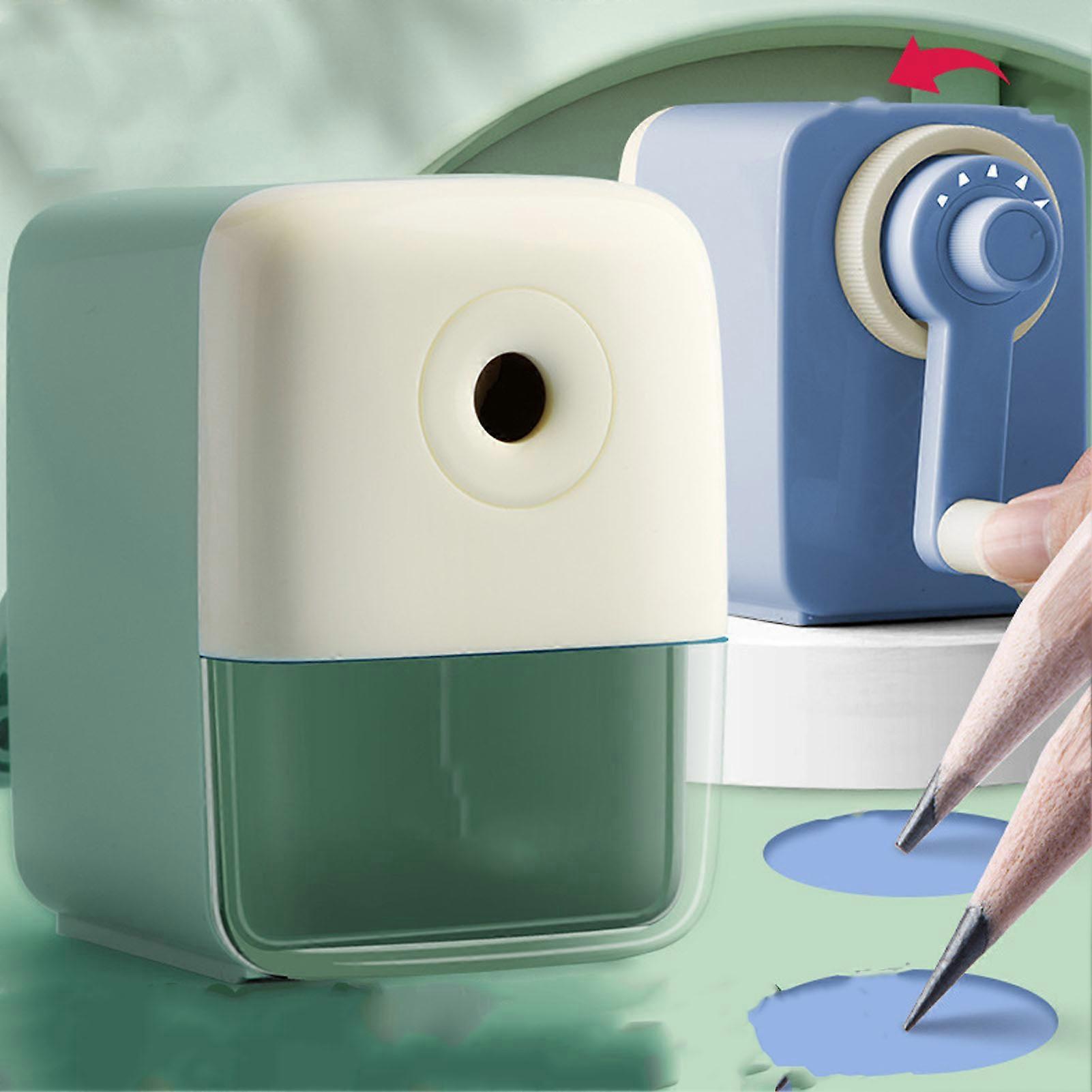 Hand Crank Pencil Sharpener 5-Speed Adjustable Milk Green