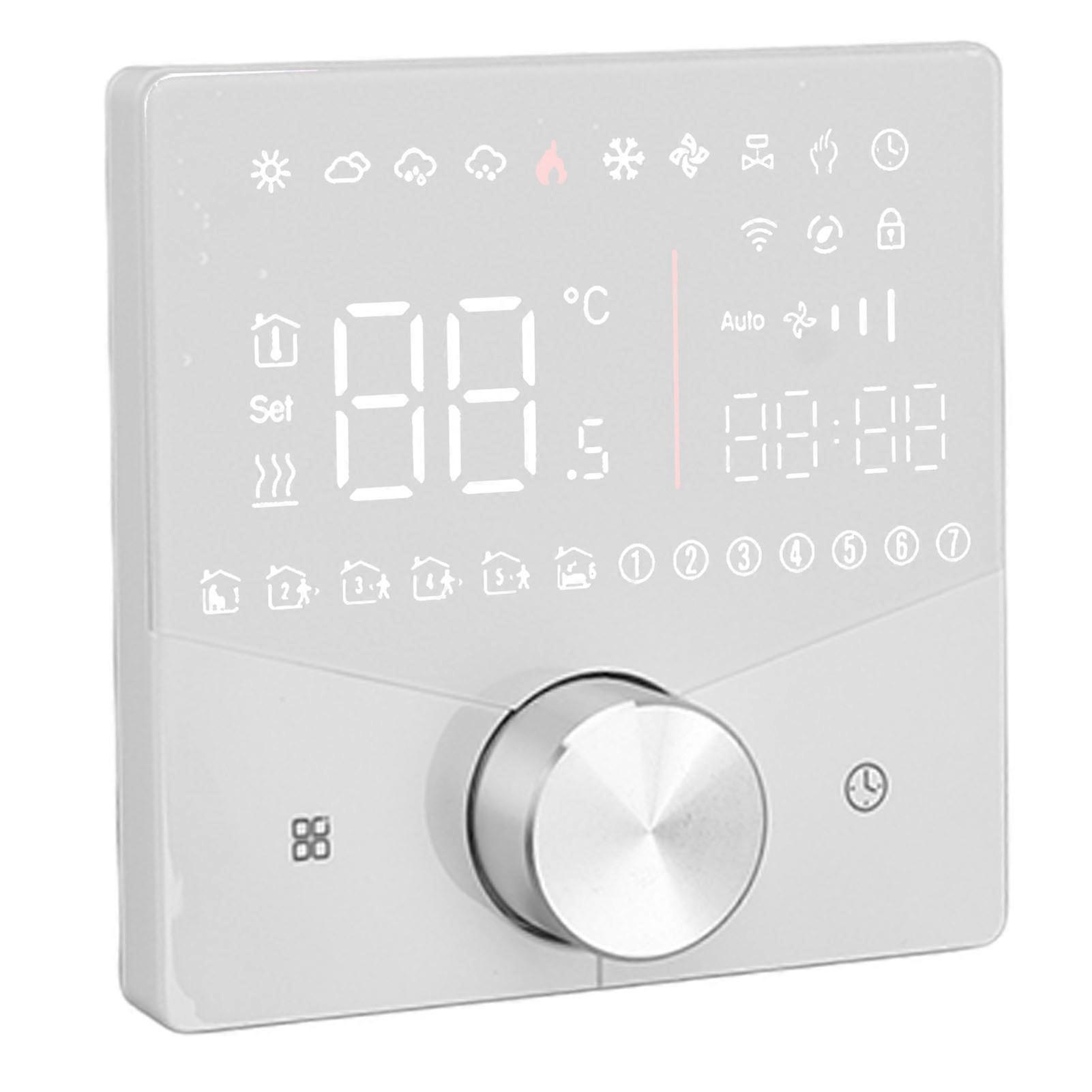 Smart Digital Thermostat 86x86mm LCD Farbdisplay Weiß