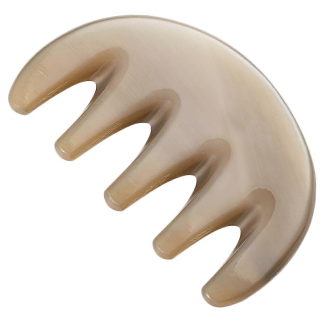 Ox Horn Massage Comb Scalp Care, Smooth Polished Head Massager, WideTooth Design, Portable Handheld HairTangle