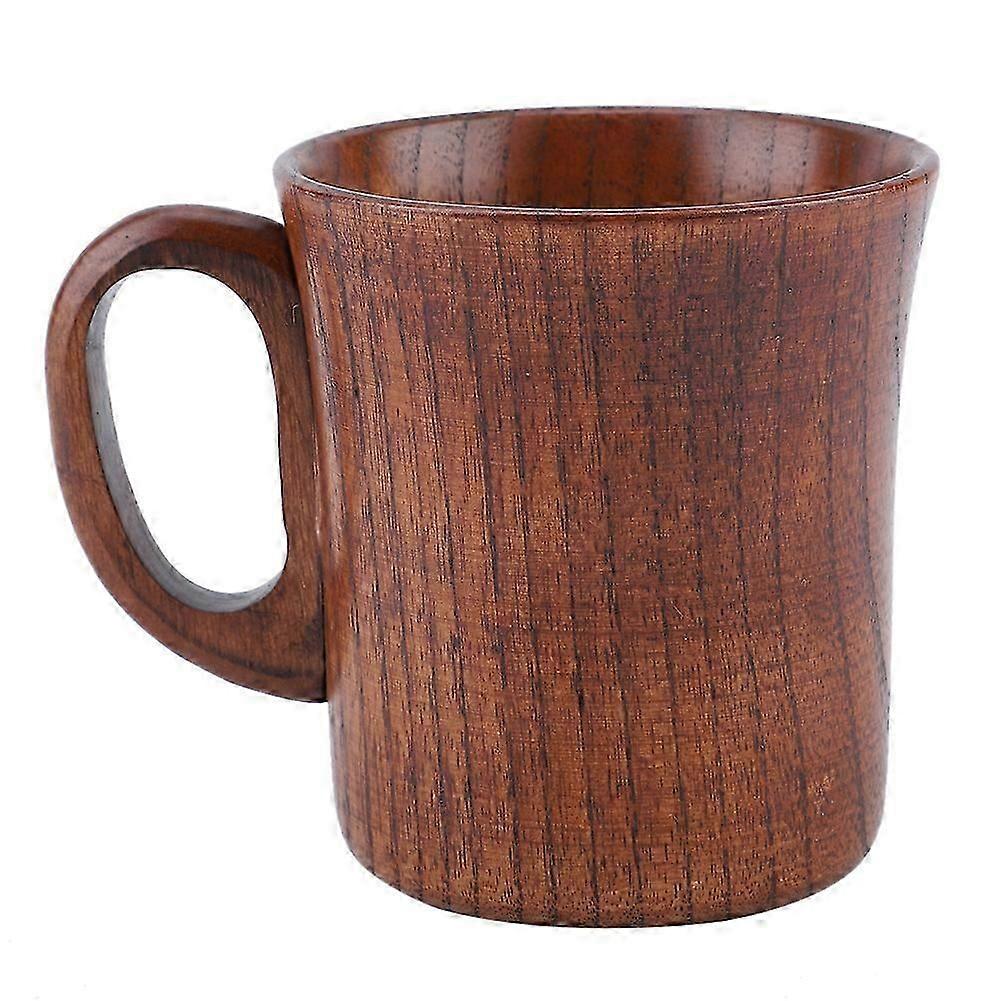 Wooden Teacup with Handle Portable Drinking Mug for Coffee Beer Juice