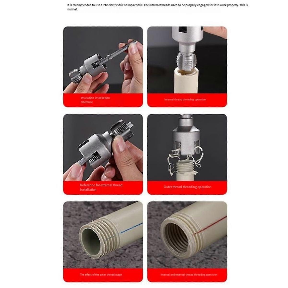 Water Pipe Thread Tapping Tool Ppr/Pvc Internal Thread External Thread Integrated Die Water Pipe Opener