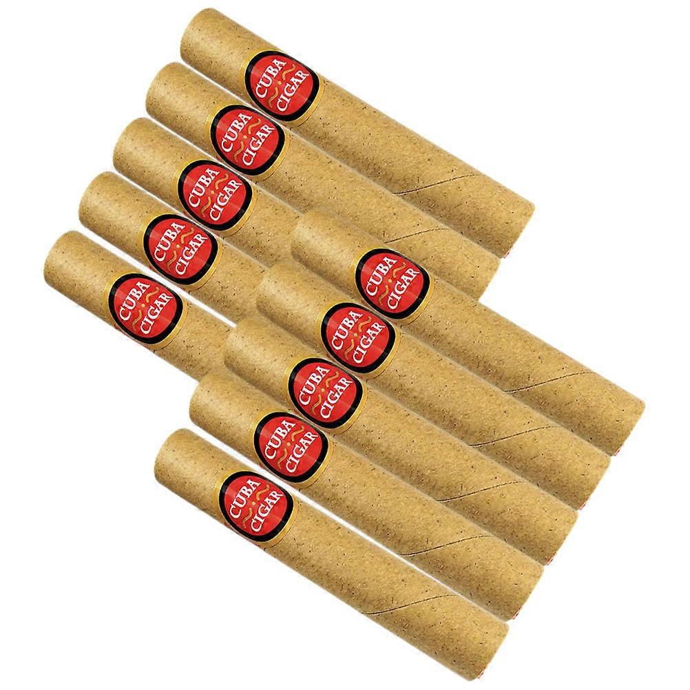 Light Brown Fake Cigars Prop for Prank Use 10Pcs Paper Trick Toys