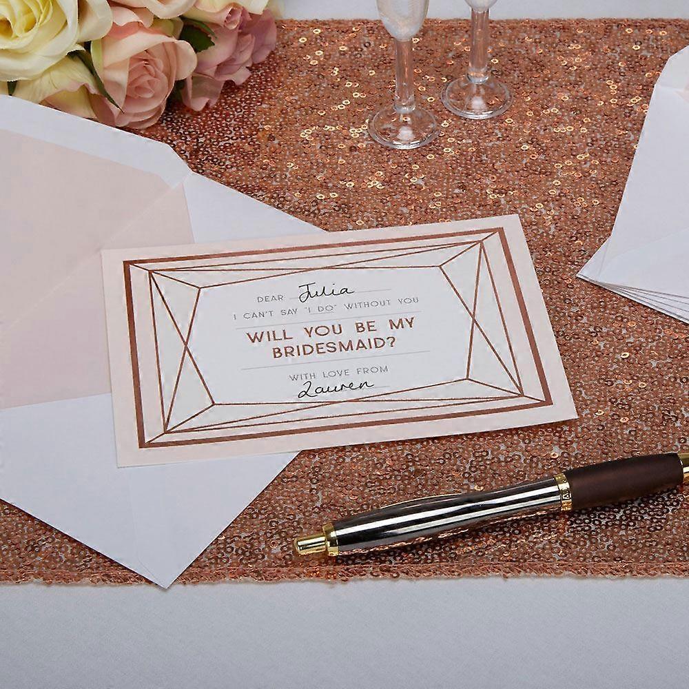 Geo Blush Will you be my Bridesmaid Cards with Envelopes Pack of 3