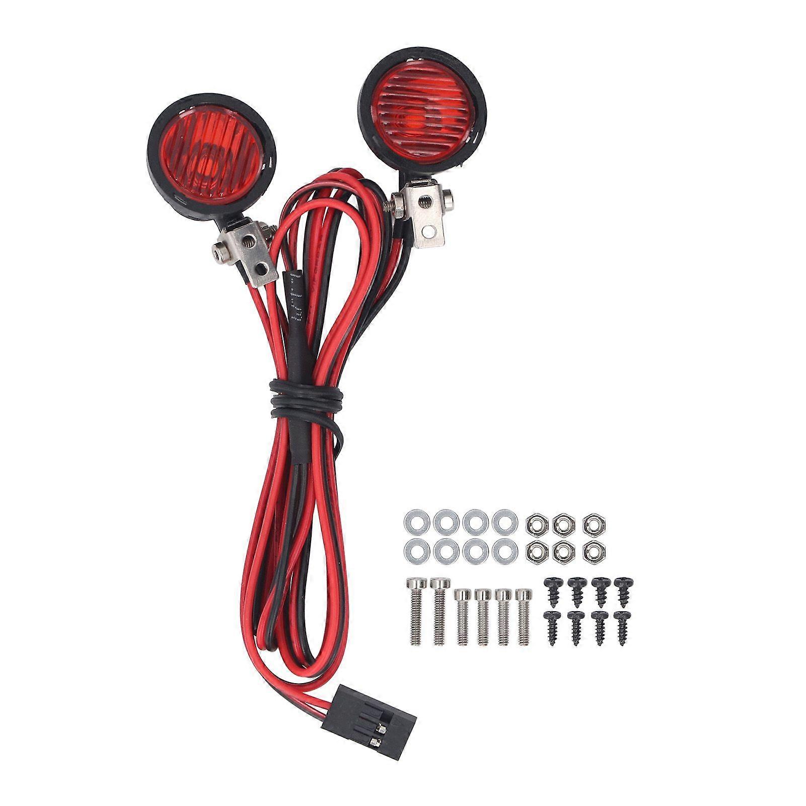 RC Car Front Spotlight for Axial for SCX10 90046 for Redcat 2 LEDs High Brightness RC Headlight for 1:10 RC Crawler Red Light