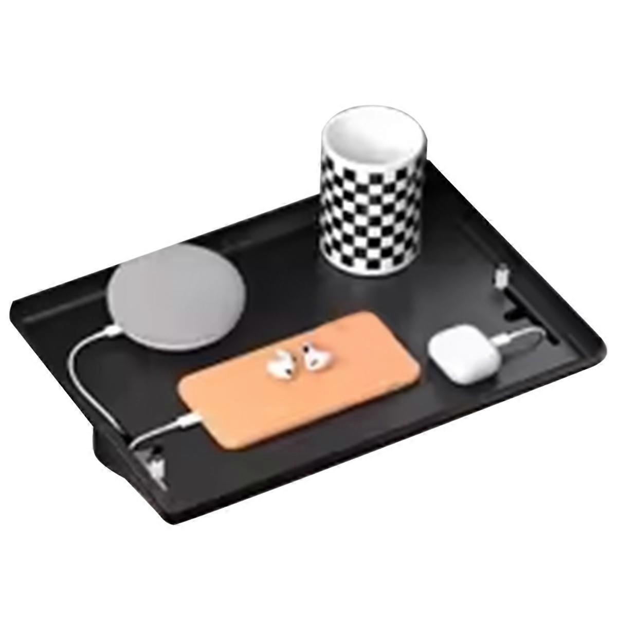 1 Bedside Shelf, Suitable for Bed, Dormitory, School, Home Storage Tray Storage Box, Bedside Table,Storage and Finishing Black