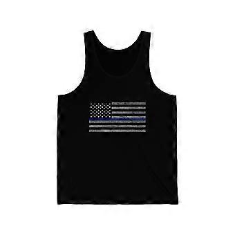 Thin Blue Line US Flag Unisex Tank Top