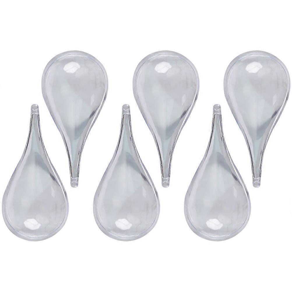 Transparent Water Drop Box Plastic Balls for Storage 6Pcs Party Pendants