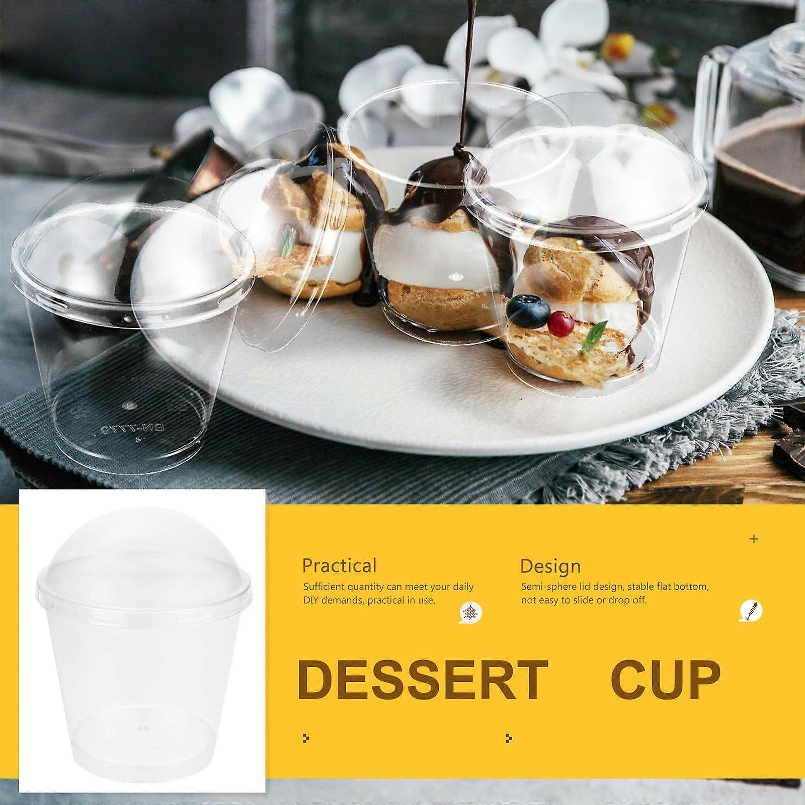 Clear Plastic Cups Dessert Cups for Weddings Transparent Storage Display 25 Sets