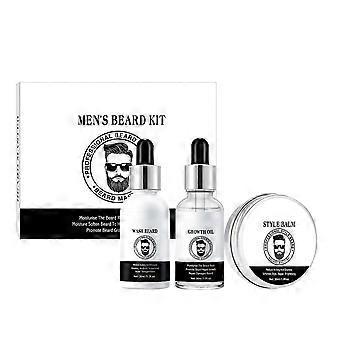 Bartwuchs-Kit Gesichts-Bartpflege-Kit Feuchtigkeitsspendendes Anti-Frizz-Bartwuchs-Bartpflege-Set Geschenkset für Männer
