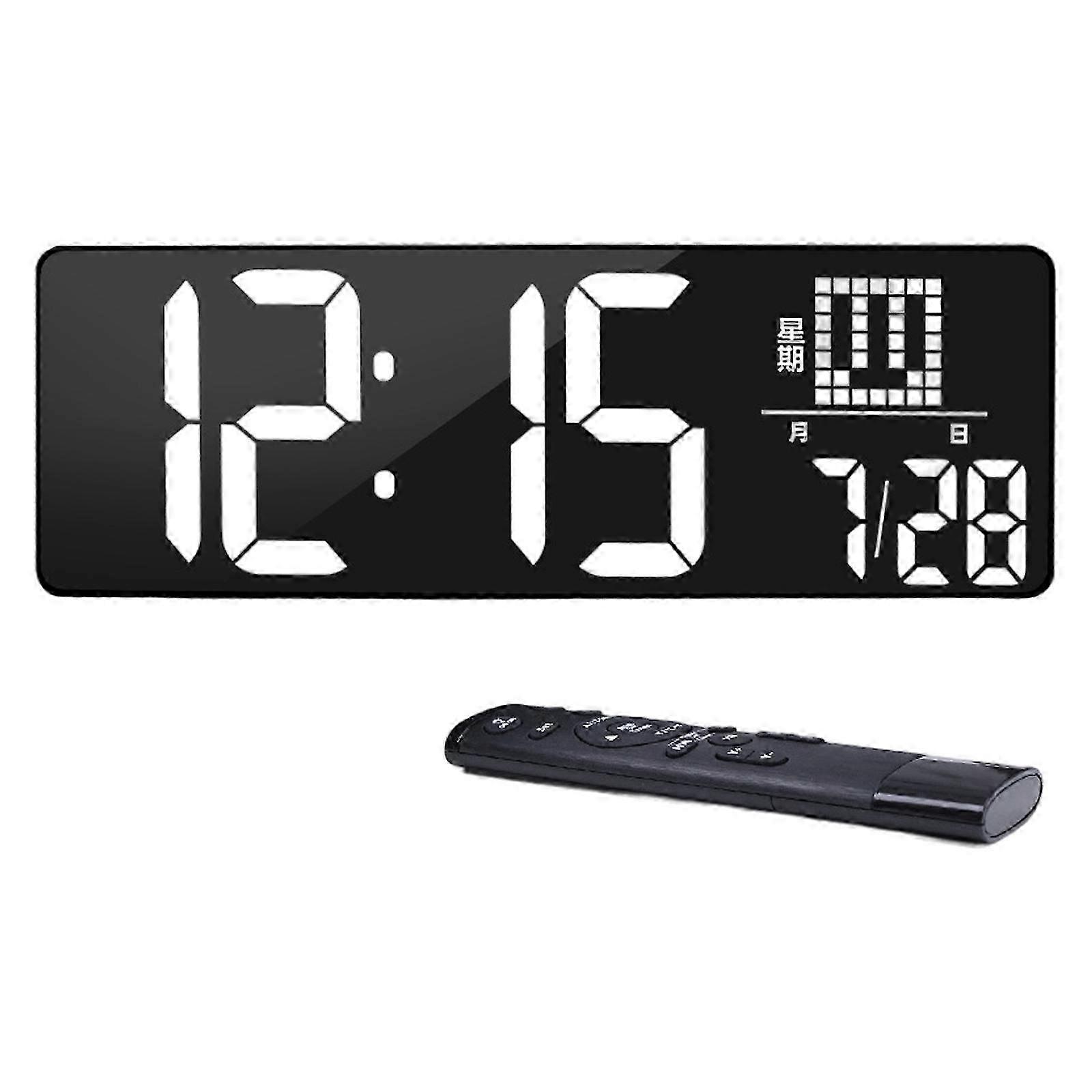 16.5in Digital Wall Clock With Remote, Adjustable Brightness Easy To Read And Multiple Function Digital Timer