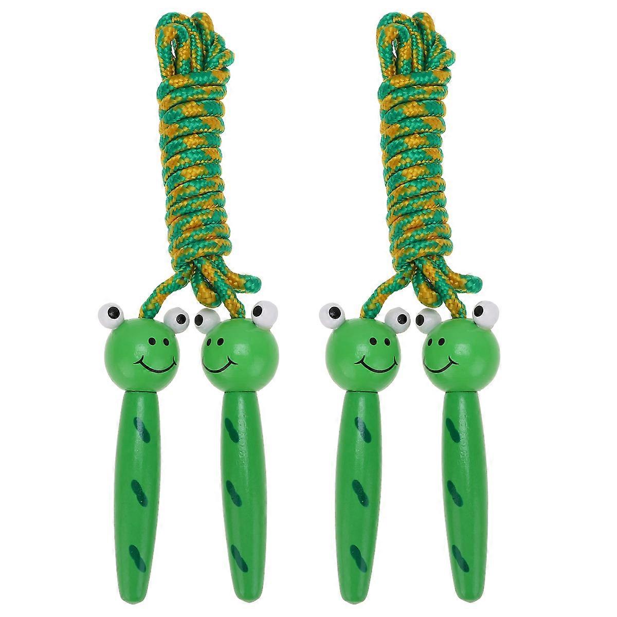 Outdoor Skipping Ropes Wood Handle Jump Rope Exercise 2Pcs