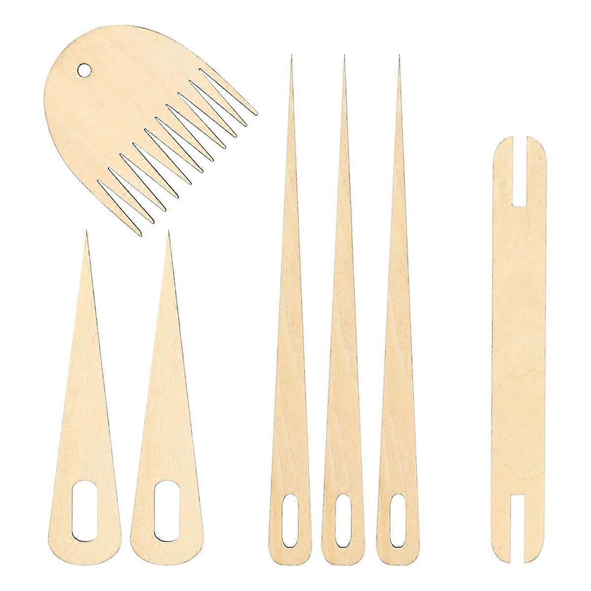 7Pack Wood Hand Stick Set Include 5Pcs Weaving Crochet Needle