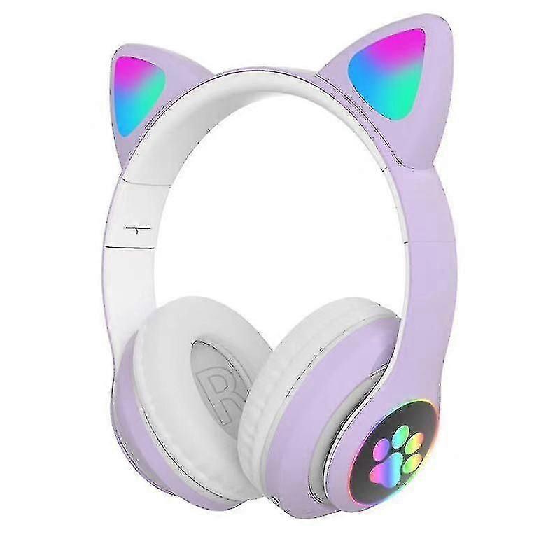 Wireless Bluetooth Headphones Cat Ear Headset With Led Light