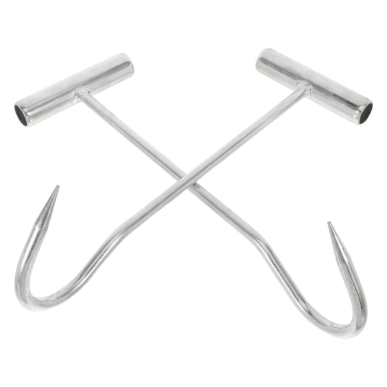 Metal Manhole Cover Hook Tool for Lifting 4Pcs Ergonomic Hooks