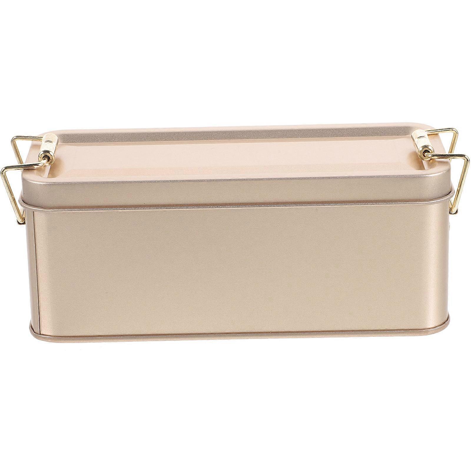 Decorative Cookie Gift Box for Storage Use 2Pcs Iron Rose Gold Tins