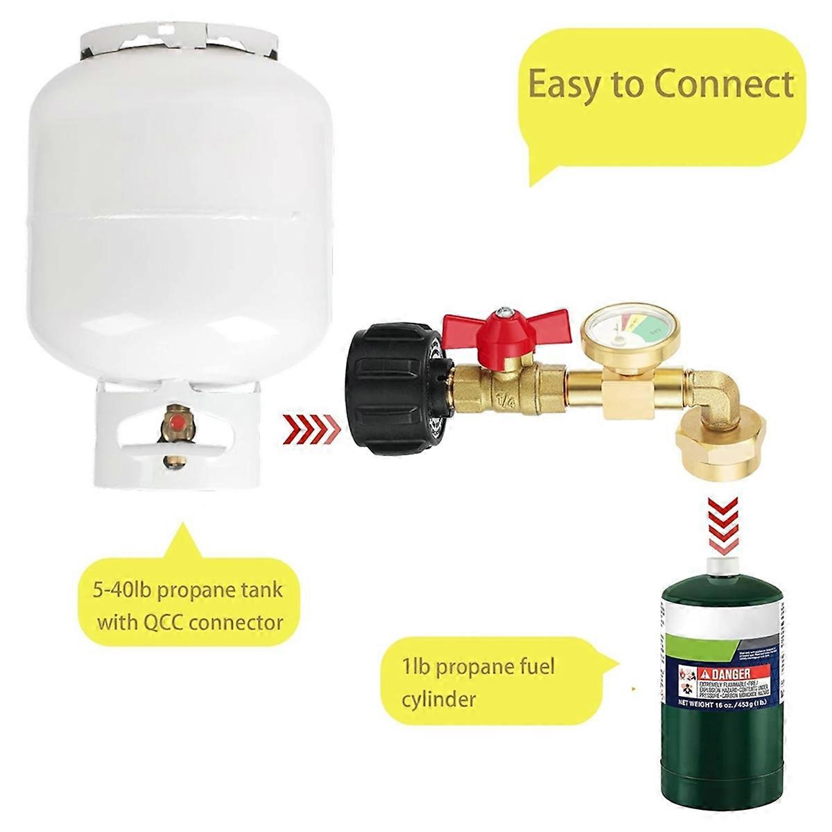 Propane Refill Adapter for 1lb. Tanks,90 Degree Propane Adapter