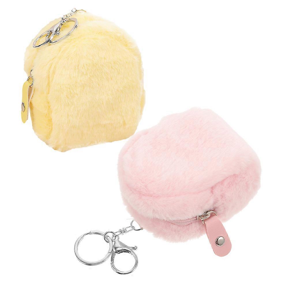 Kawaii Plush Small Coin Purse for Storage 8Pcs Cute Mini Wallet Keychain