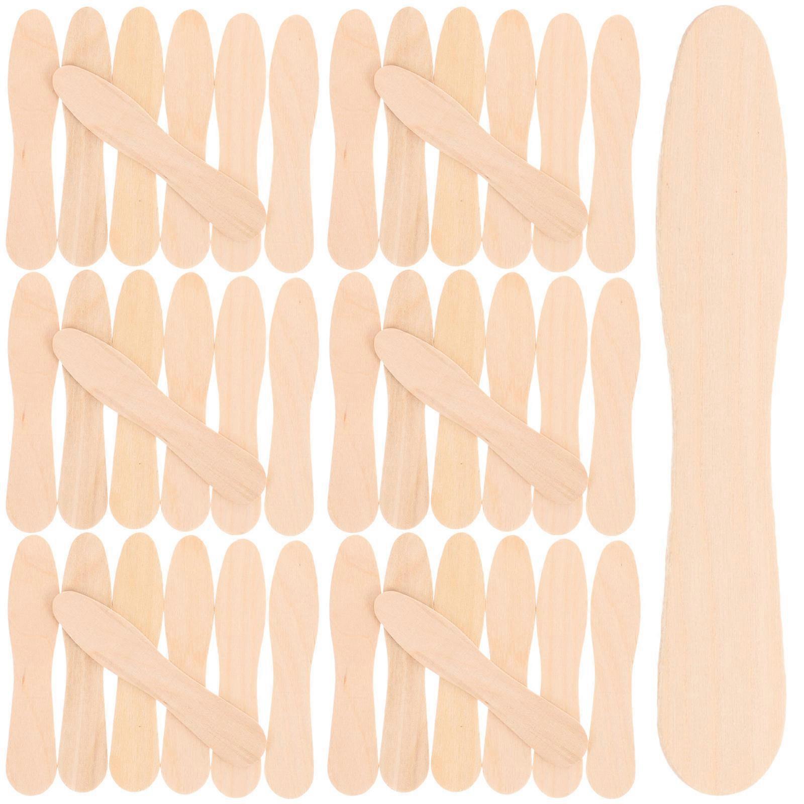 Wood Ice Cream Spoons 200 Pcs Light Brown Alternative For Ice Cream Serving And Food Tasting
