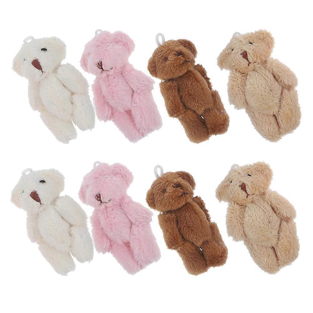 Cute Mini Plush Bear Keychain Soft Stuffed Animal For Baby Shower And Party Decorations 24Pcs Assorted Color Cuddling