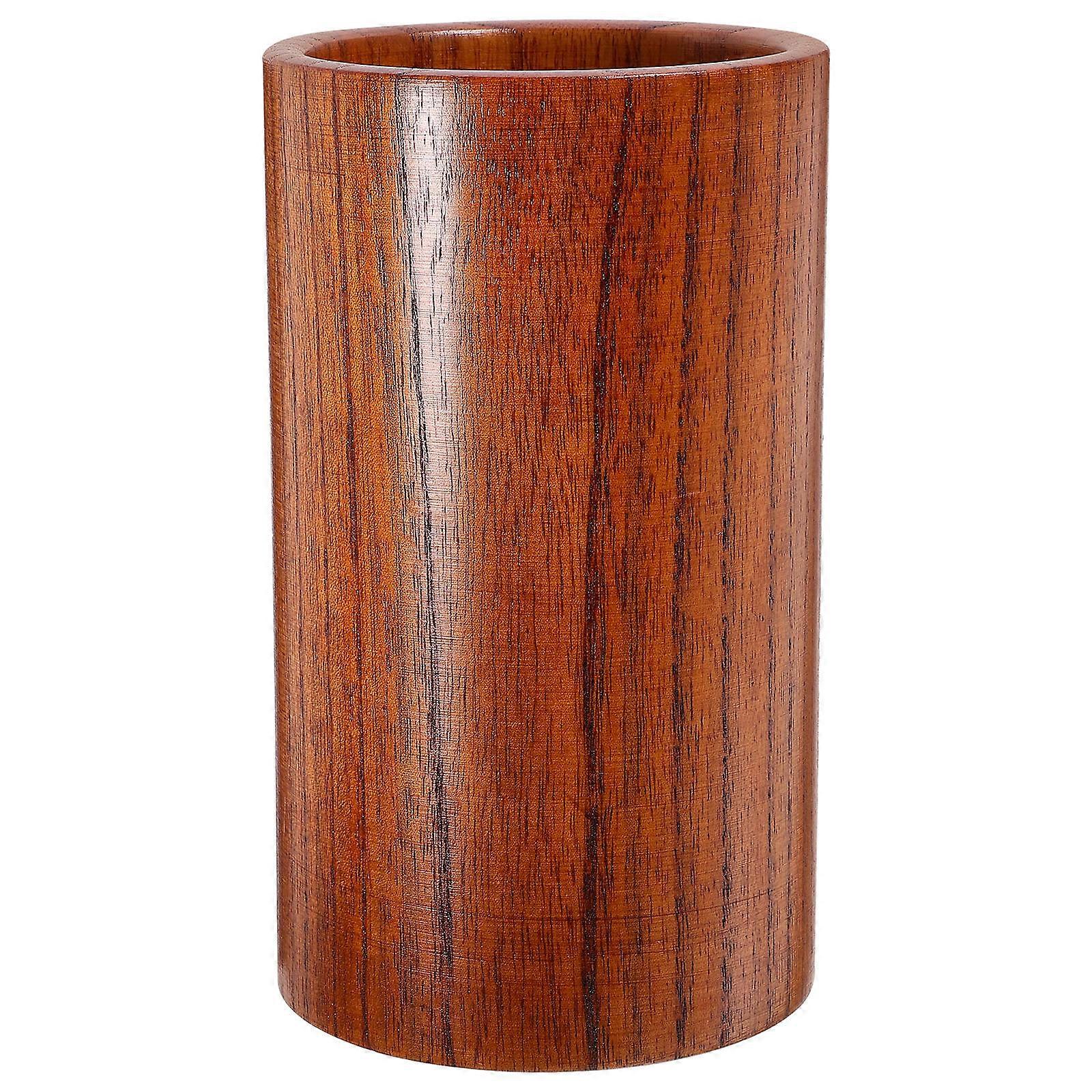 5Pcs Cylindrical Wood Chopstick Holder With Draining Hole Design For Kitchen Utensil Storage