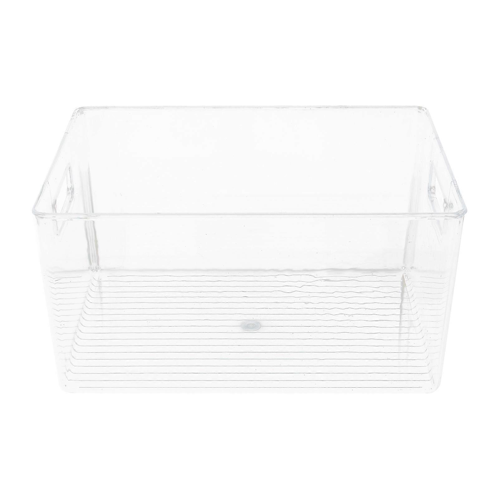 Home Storage Organizer Transparent Plastic Storage Basket with Handle Ideal for Office Organization and Family Use 1Set