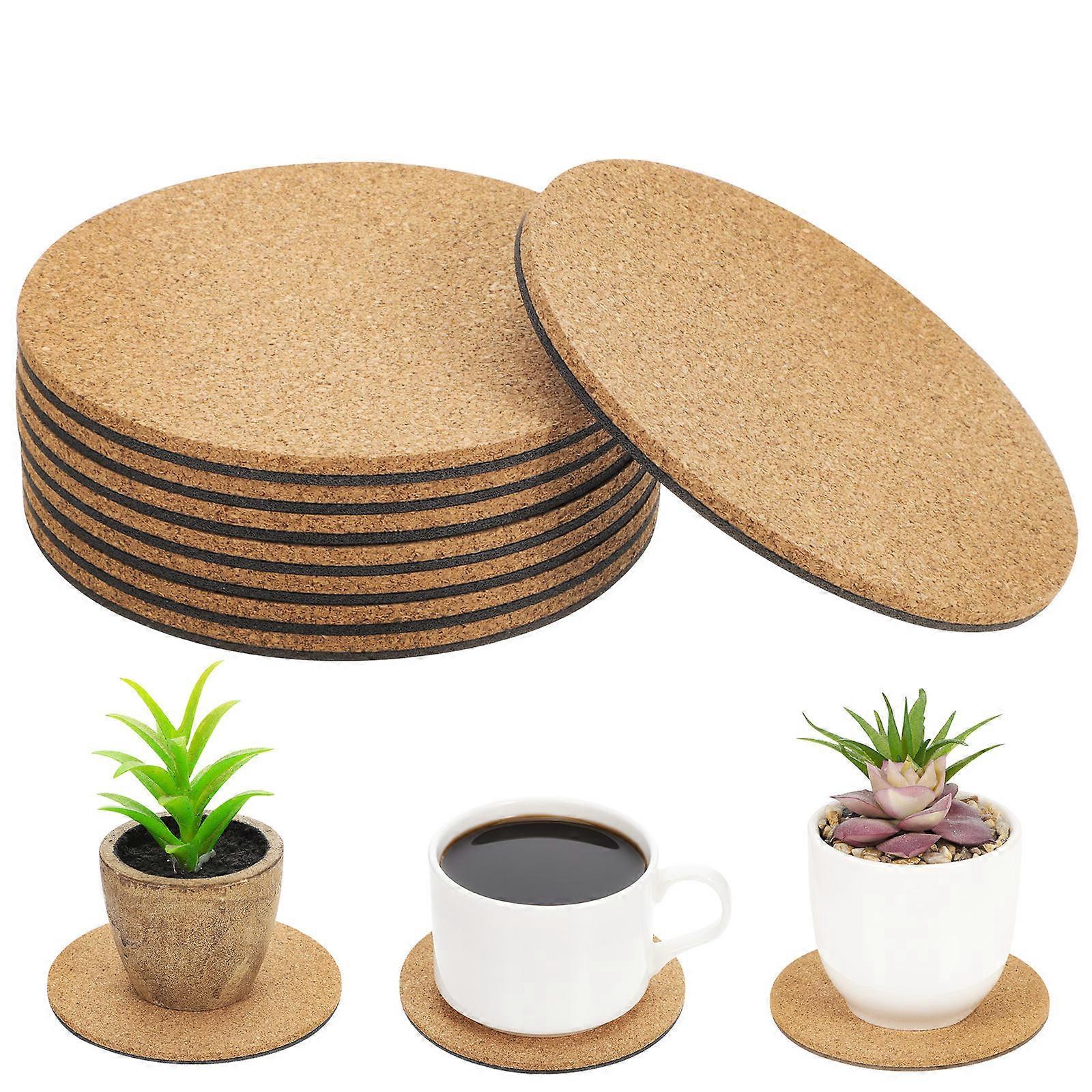 Cork Plant Coasters Cork Round Coasters Durable Protection 24Pcs