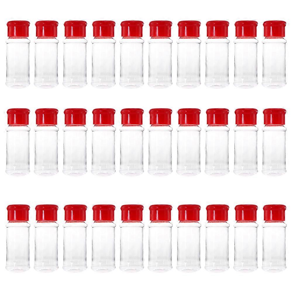 Plastic Seasoning Bottles Salt Jar for Storaging Spice 60Pcs in Red