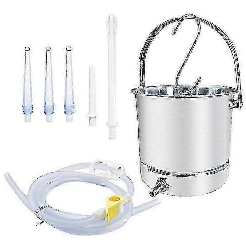 2L Health Stainless Steel Enema Bucket Suitable for Colon Cleansing Reusable Constipation Cleaning