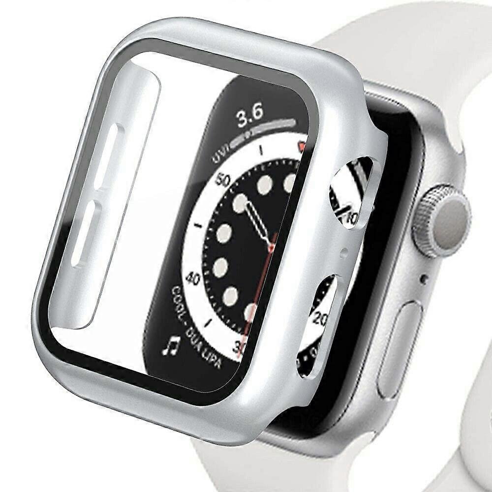 Case for Apple Watch 44Mm Silver Full Protective Cover Screen Protector For Series 3 4 5 6 SE
