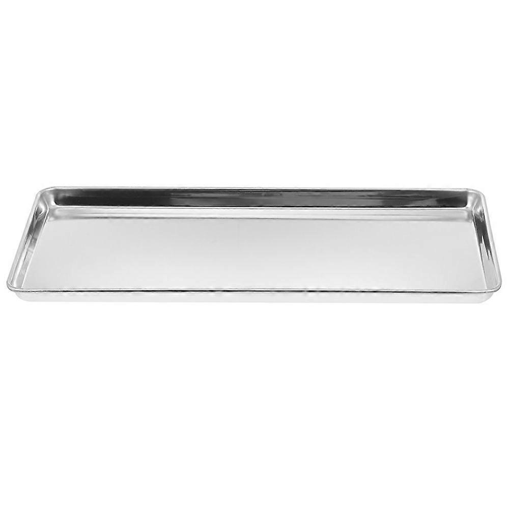 Stainless Steel Serving Tray For Kitchen Use Rectangular 22.80X14.80X1.20CM Multipurpose Food Storage 1Pack