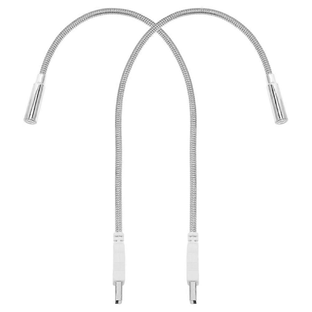 Usb Keyboard Light Gooseneck Reading Lamp For Laptop Notebook Desk Silver 35.00X1.50X0.80CM Led Technology 2Set