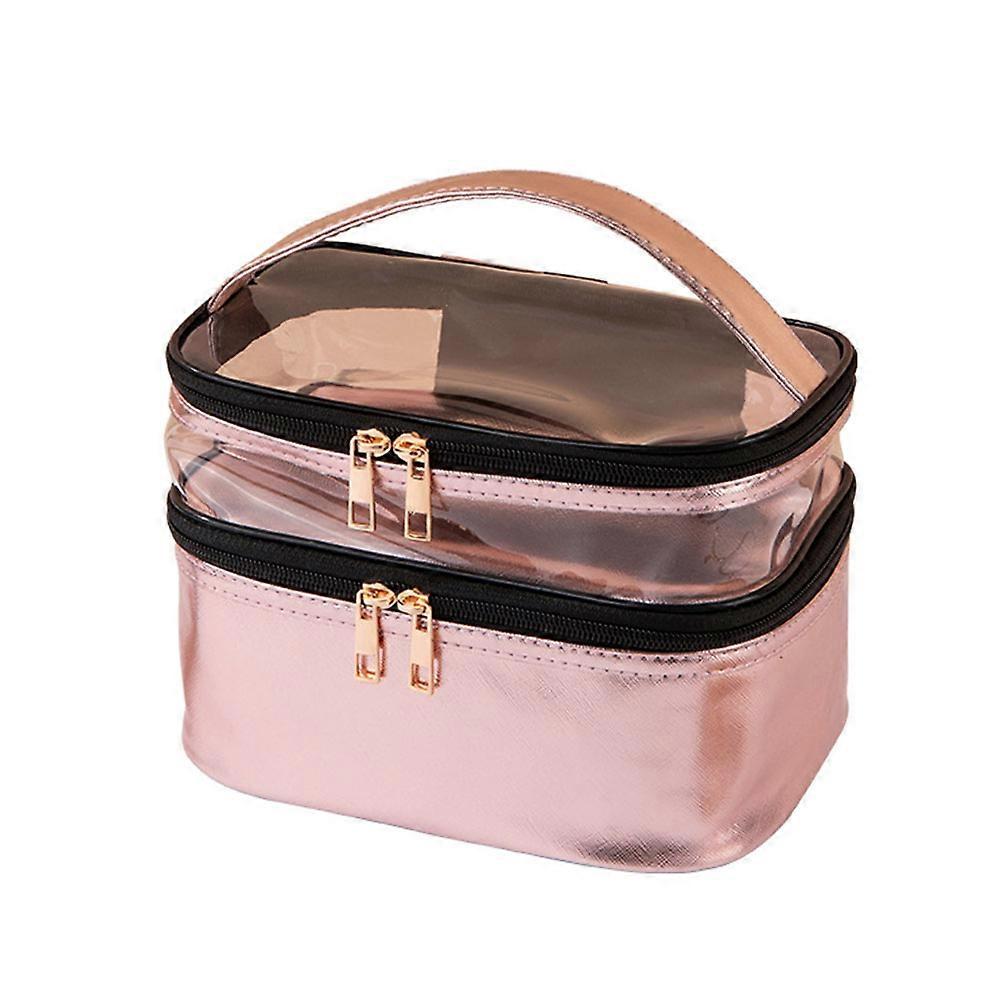 Cosmetic Storage Bag Multifunction Toiletry Bag for Storage 2Pcs Portable Pink