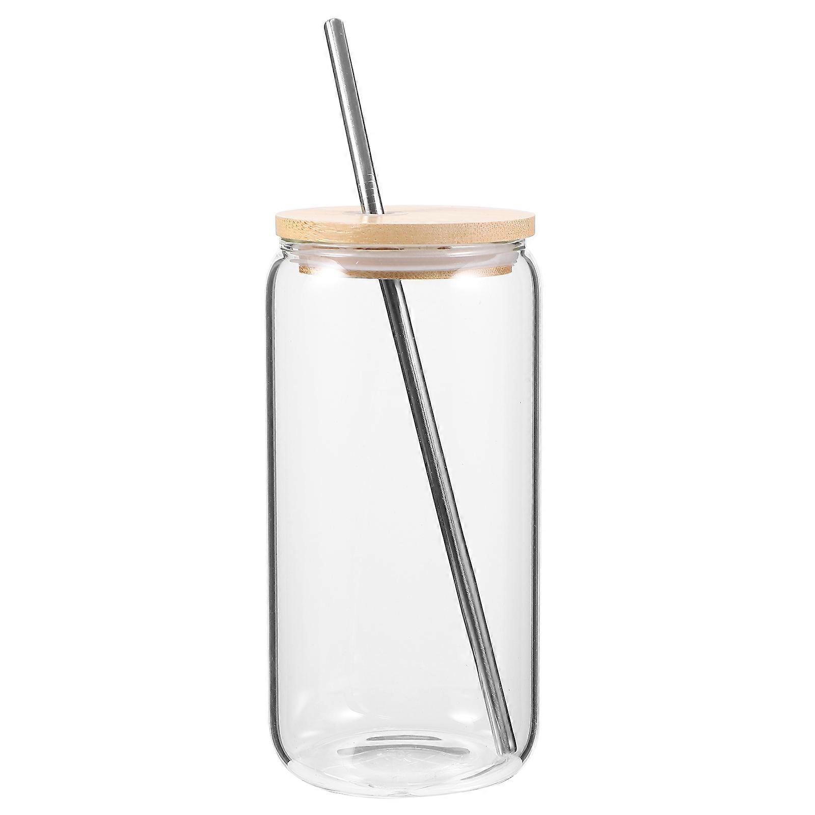 Glass with Lid for Drinking 5Sets Tumbler with Straw