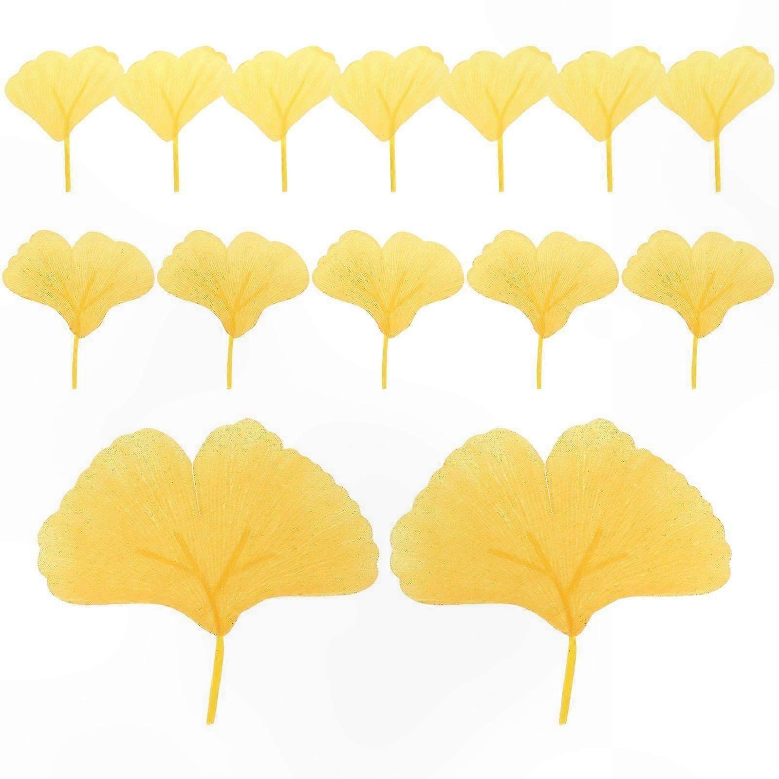 100 Pieces Artificial Ginkgo Leaves for Wedding Decoration and Crafting Projects