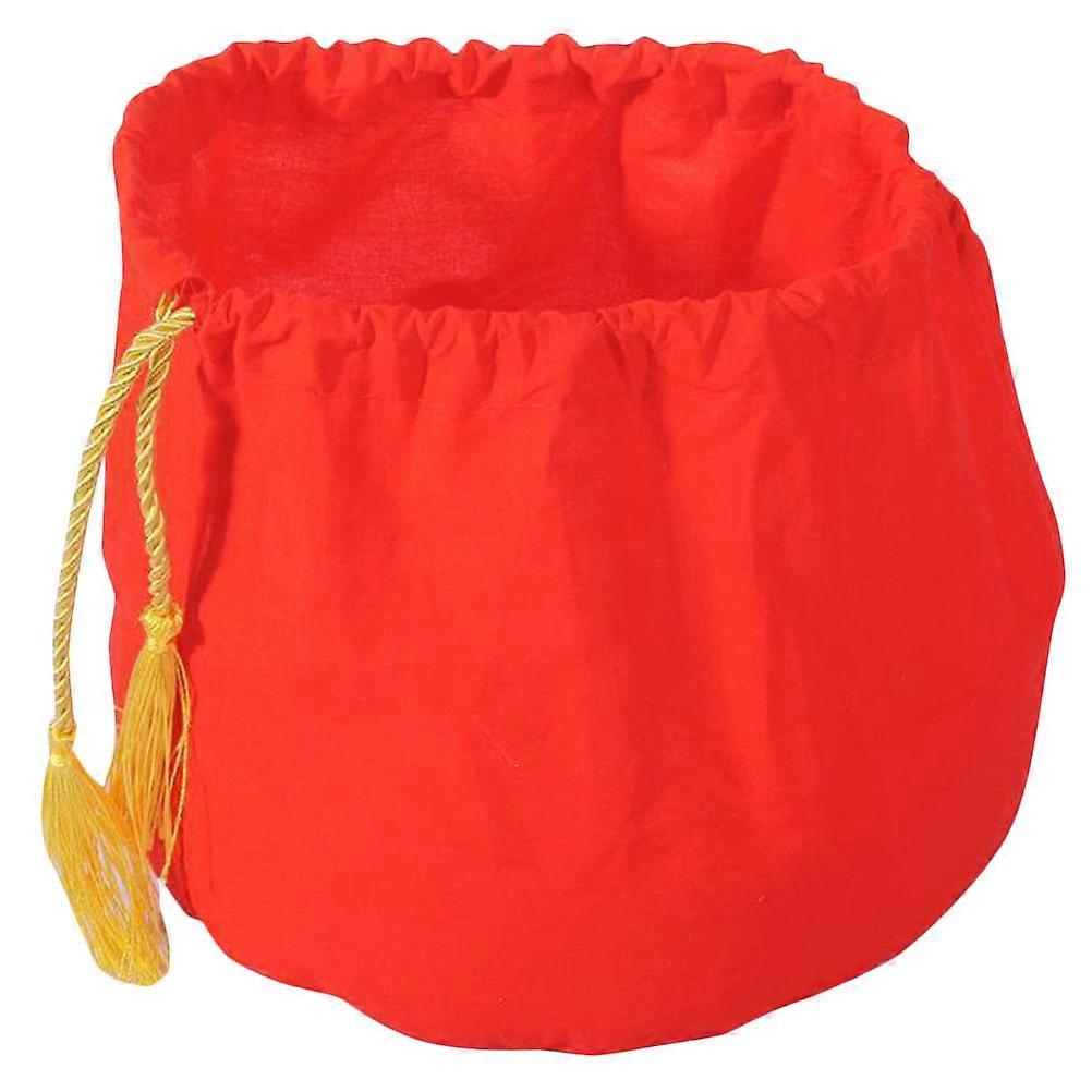 Wine Jar Sealing Tool Fabric Lids for Protection 2Pcs Red Cloth Cover