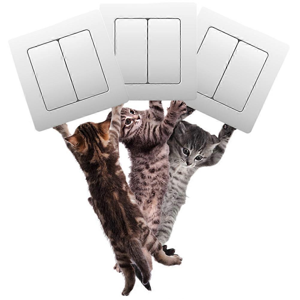 Cute Wall Light Decals Cat Stickers for Home Decor 1Set