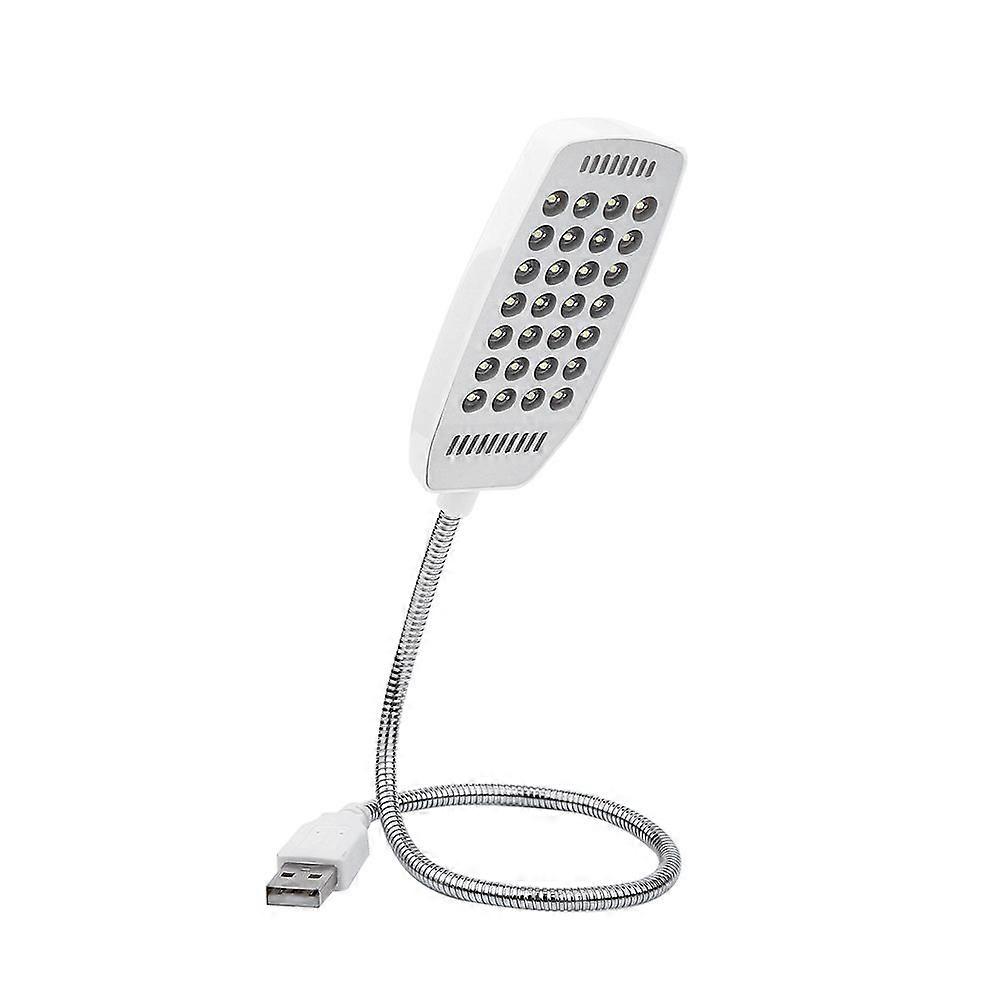 5V Flexible Gooseneck Mini USB 28 LED Portable Reading Light Computer Lamp With Switch White