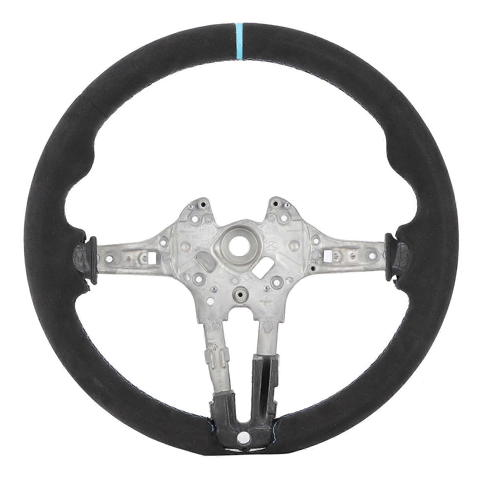 Upgrade for M Performance Full Suede Steering Wheel Blue Stripe Fit for F20 F22 F30 F32 M2 M3 M4