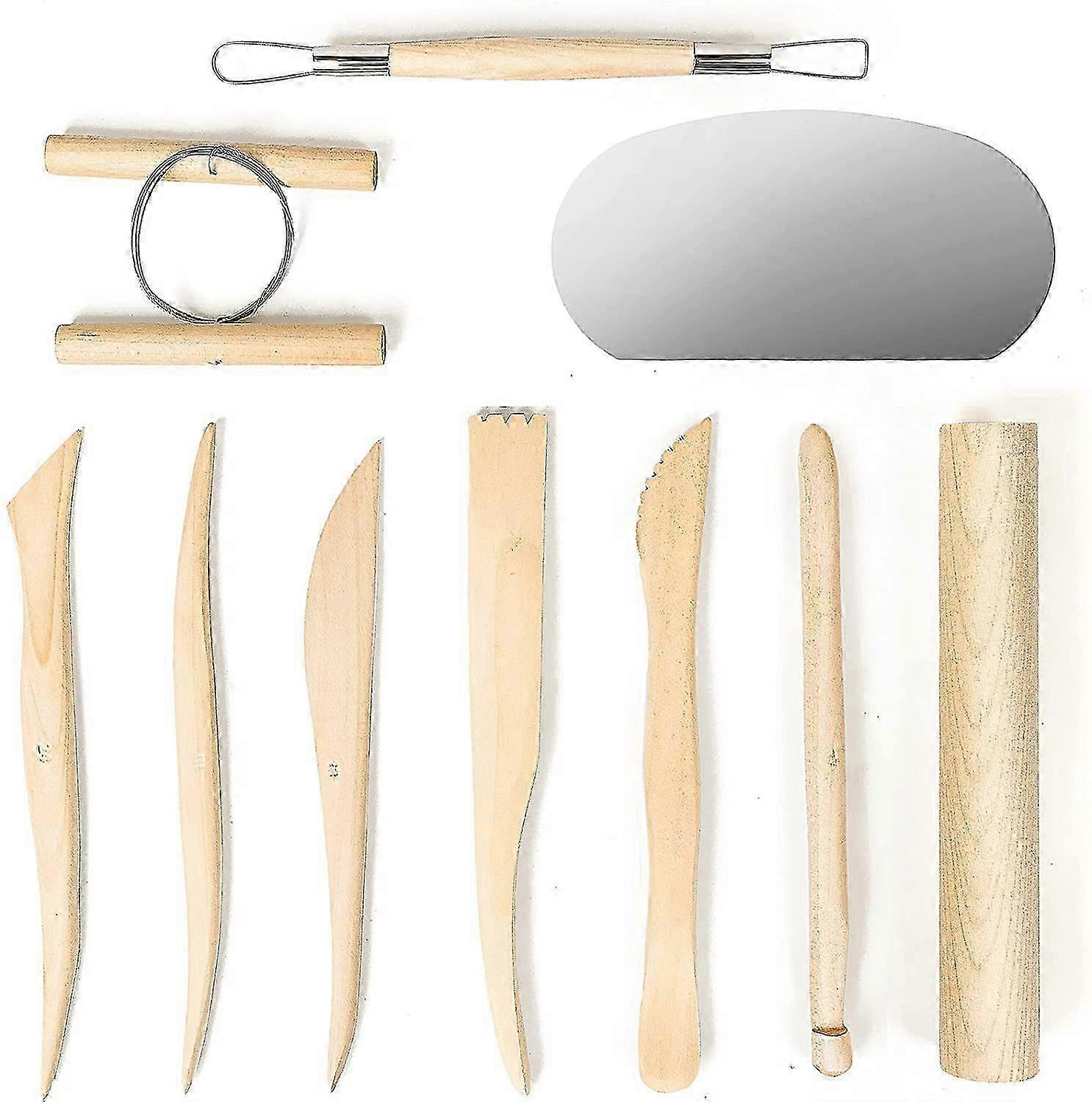 10Pcs Polymer Clay Tools Modeling Clay Sculpting Tools Kits for Pottery Sculpture Wooden Dotting Tools
