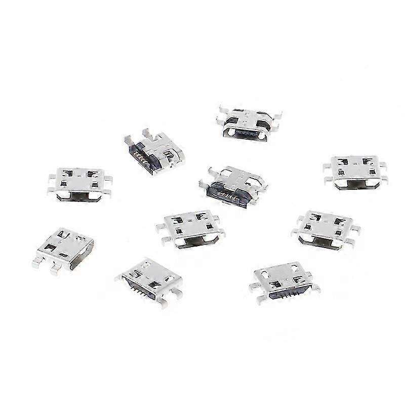 10 Pcs Type B Micro USB 5 Pin Female Charger Mount Jack Connector Port Socket