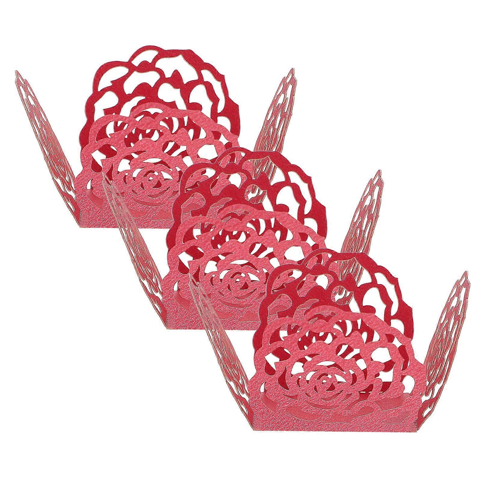 Candy Wrappers Paper Hollow Rose Trim Chocolate Cups for Storage 500Pcs